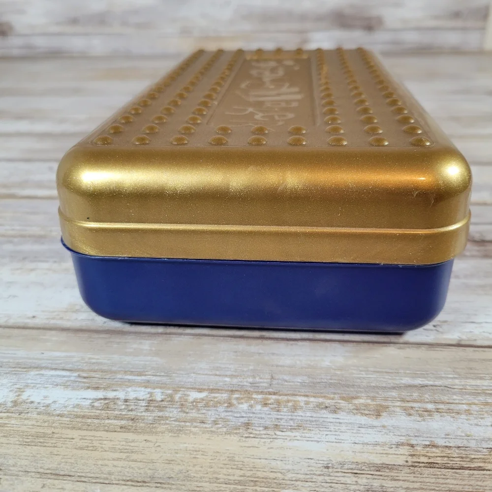Spacemaker Pencil Box Blue & Gold Made In USA